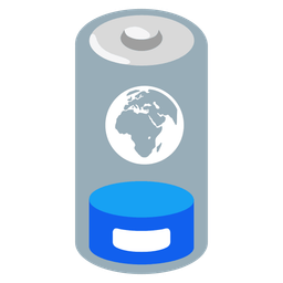 Low battery and Globe showing Europe-Africa