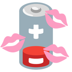 Low battery and Kiss mark