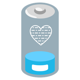 Low battery and Light blue heart