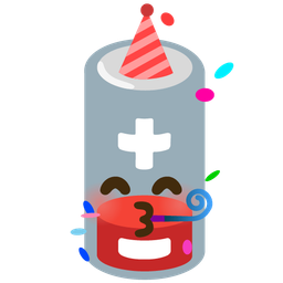 Low battery and Partying face