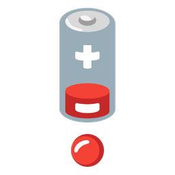 Low battery and Red exclamation mark