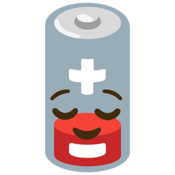 Low battery and Relieved face