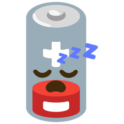 Low battery and Sleeping face