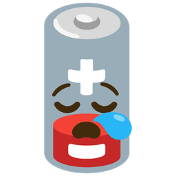 Low battery and Sleepy face