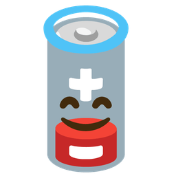 Low battery and Smiling face with halo