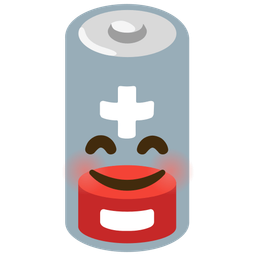 Low battery and Smiling face with smiling eyes