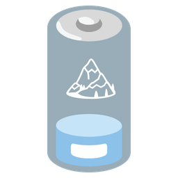 Low battery and Snow-capped mountain