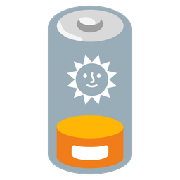 Low battery and Sun with face