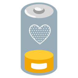 Low battery and Yellow heart