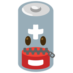 Low battery and Zipper-mouth face