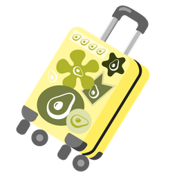 luggage and avocado