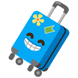 Luggage and Beaming face with smiling eyes
