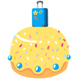 luggage and birthday cake
