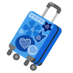 luggage and blue heart