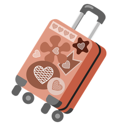 luggage and brown heart