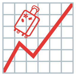 luggage and chart increasing