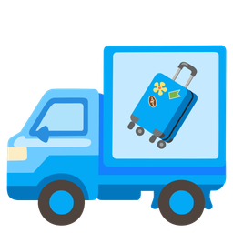 luggage and delivery truck