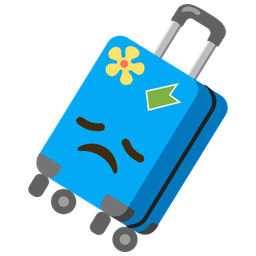 luggage and disappointed face