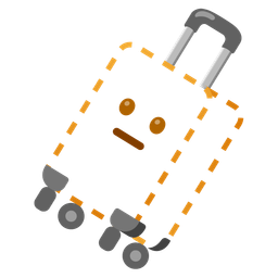 luggage and dotted line face