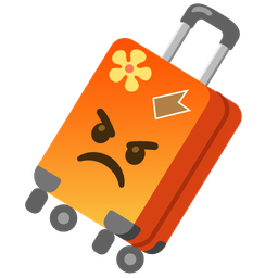 luggage and enraged face