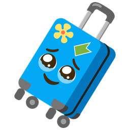 luggage and face holding back tears