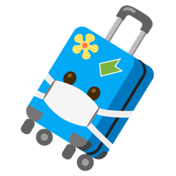 luggage and face with medical mask