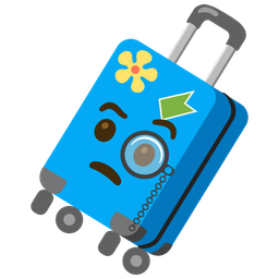 luggage and face with monocle