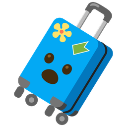 luggage and face with open mouth