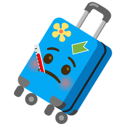 luggage and face with thermometer