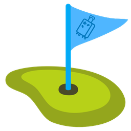 luggage and flag in hole