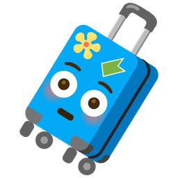 luggage and flushed face