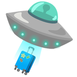 luggage and flying saucer