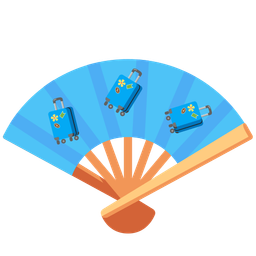 luggage and folding hand fan