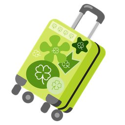 luggage and four leaf clover