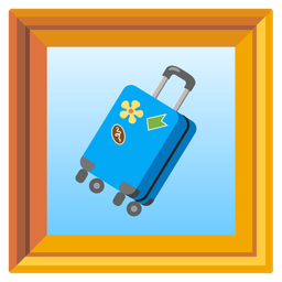 luggage and framed picture