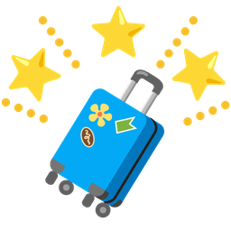luggage and glowing star