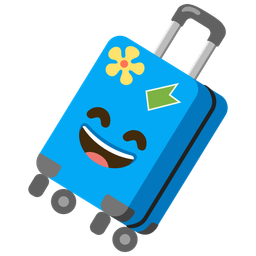 Luggage and Grinning face with smiling eyes