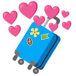 luggage and heart with arrow