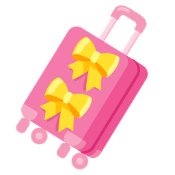 luggage and heart with ribbon