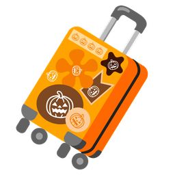 luggage and jack-o-lantern