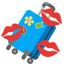 luggage and kiss mark