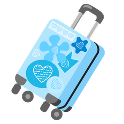 luggage and light blue heart