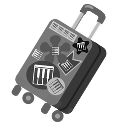 luggage and musical keyboard