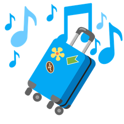 luggage and musical notes