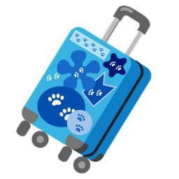 luggage and paw prints