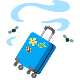 luggage and pile of poo