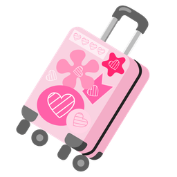 luggage and pink heart