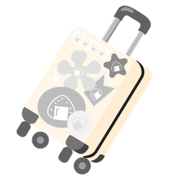 luggage and rice ball