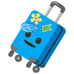 luggage and saluting face