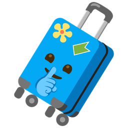 luggage and shushing face